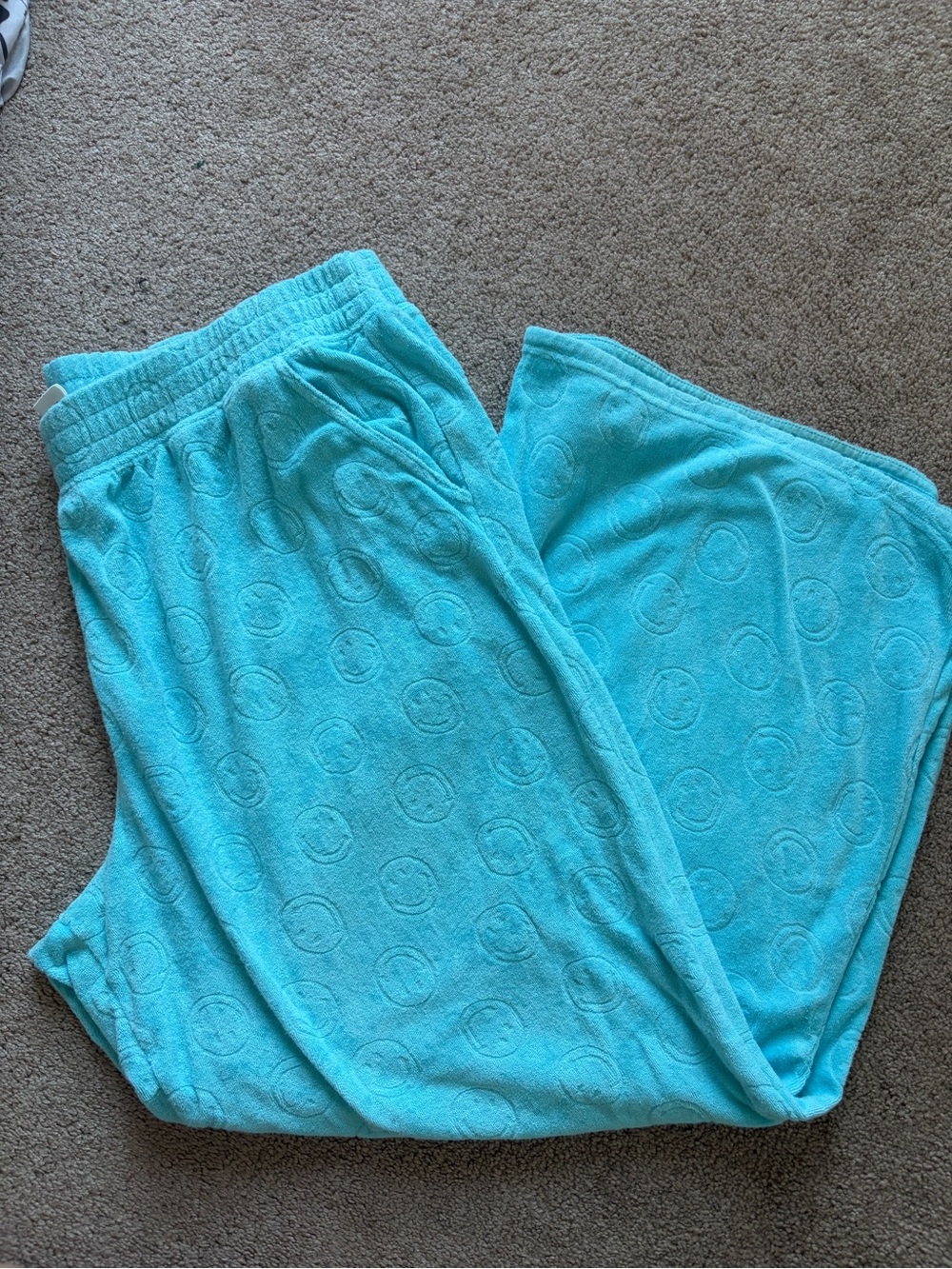 🦋 AERIE - XXL Blue Smiley Face Pants - Womens